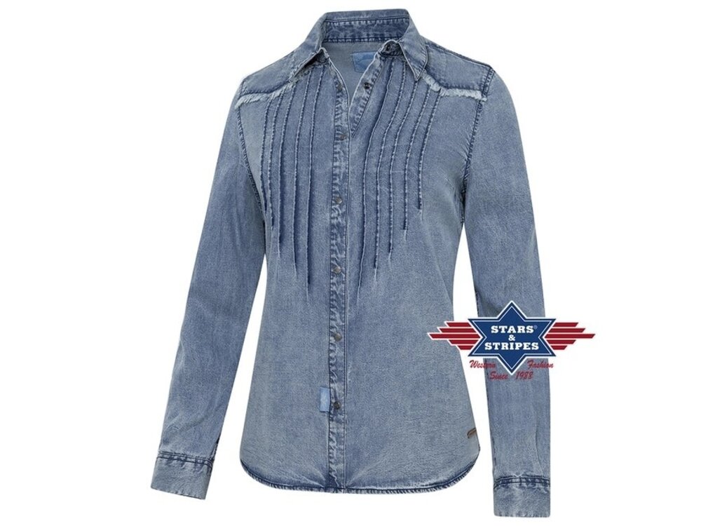 Stars & Stripes Blue Denim Striped Shirt-