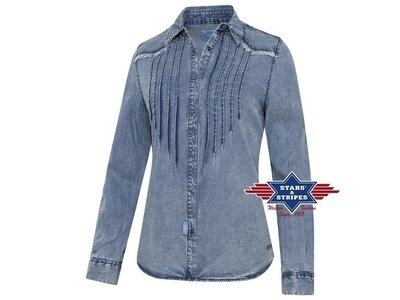 Stars & Stripes Blue Denim Striped Shirt-