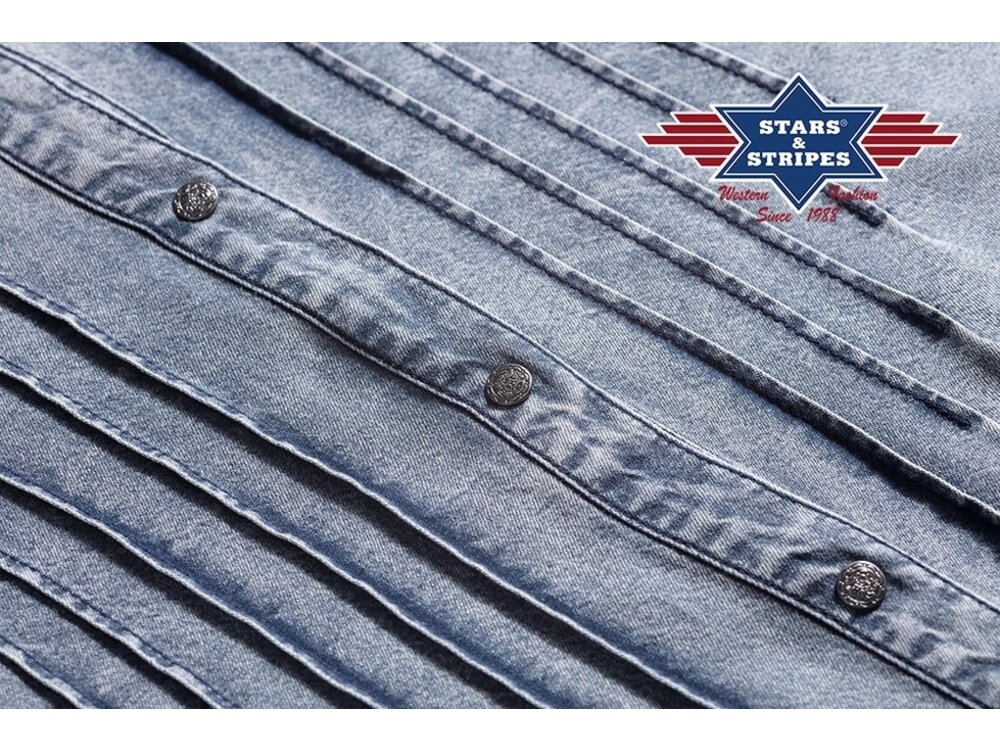 Stars & Stripes Blue Denim Striped Shirt-