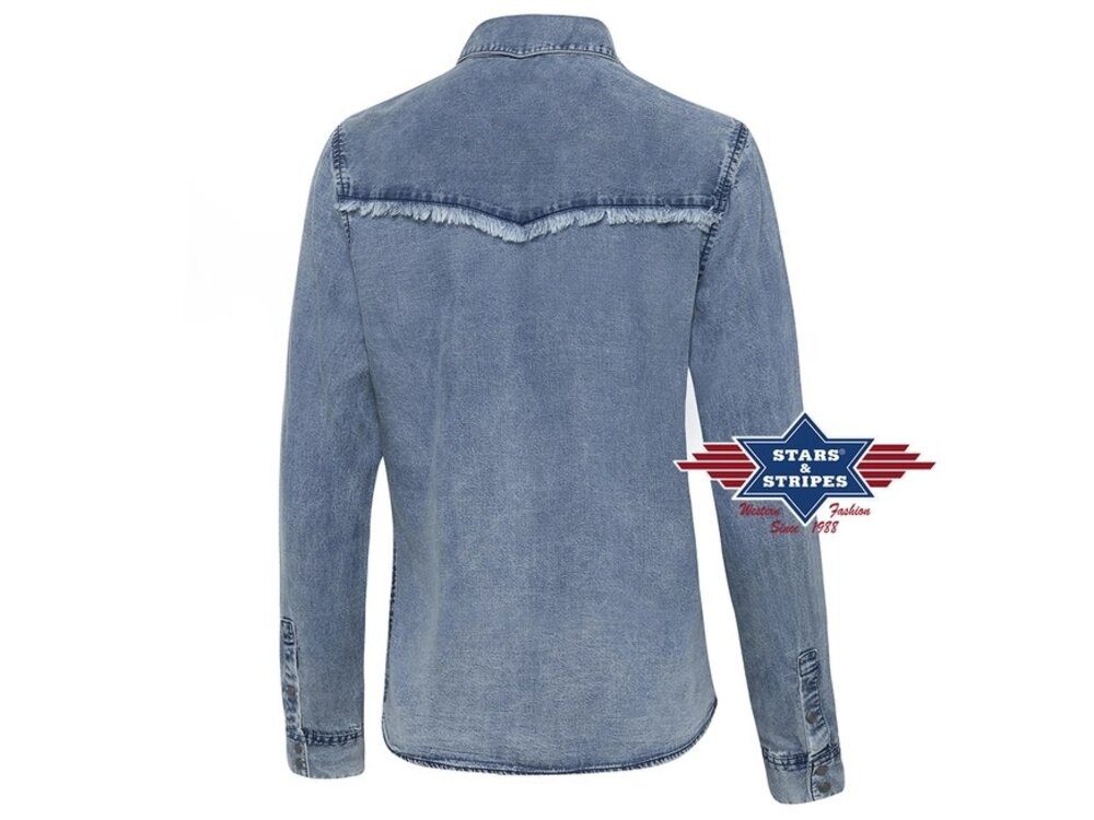 Stars & Stripes Blue Denim Striped Shirt-