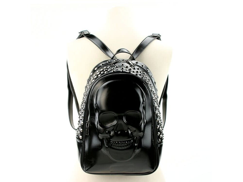 Skull Embossed Backpack