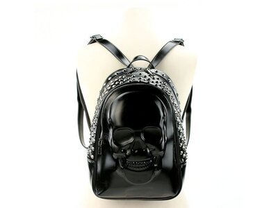 Skull Embossed Backpack