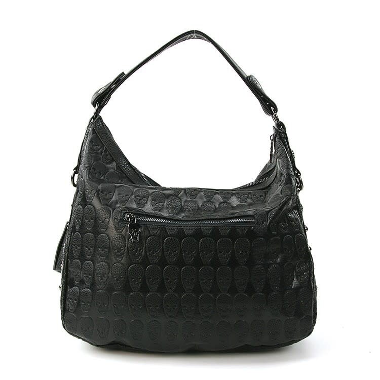 Studded Skull Hobo Bag