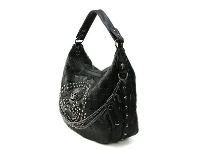 Studded Skull Hobo Bag