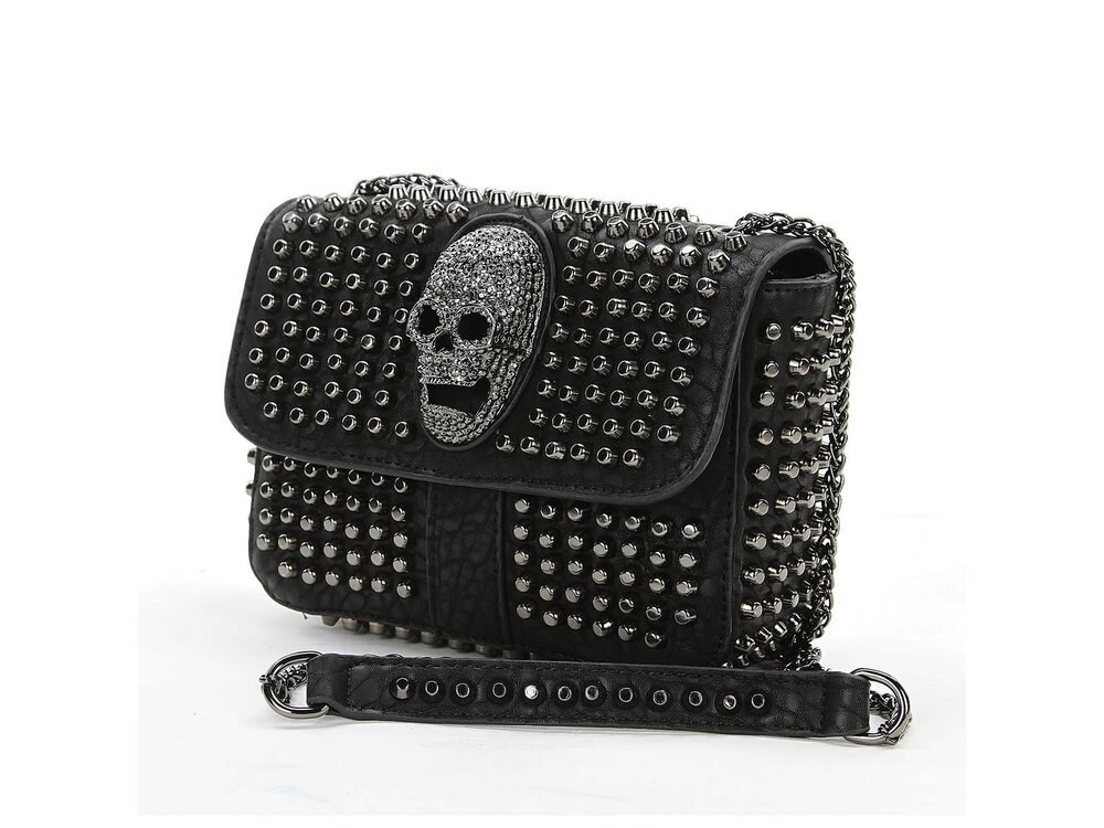 Studded Skull Handbag/Clutch