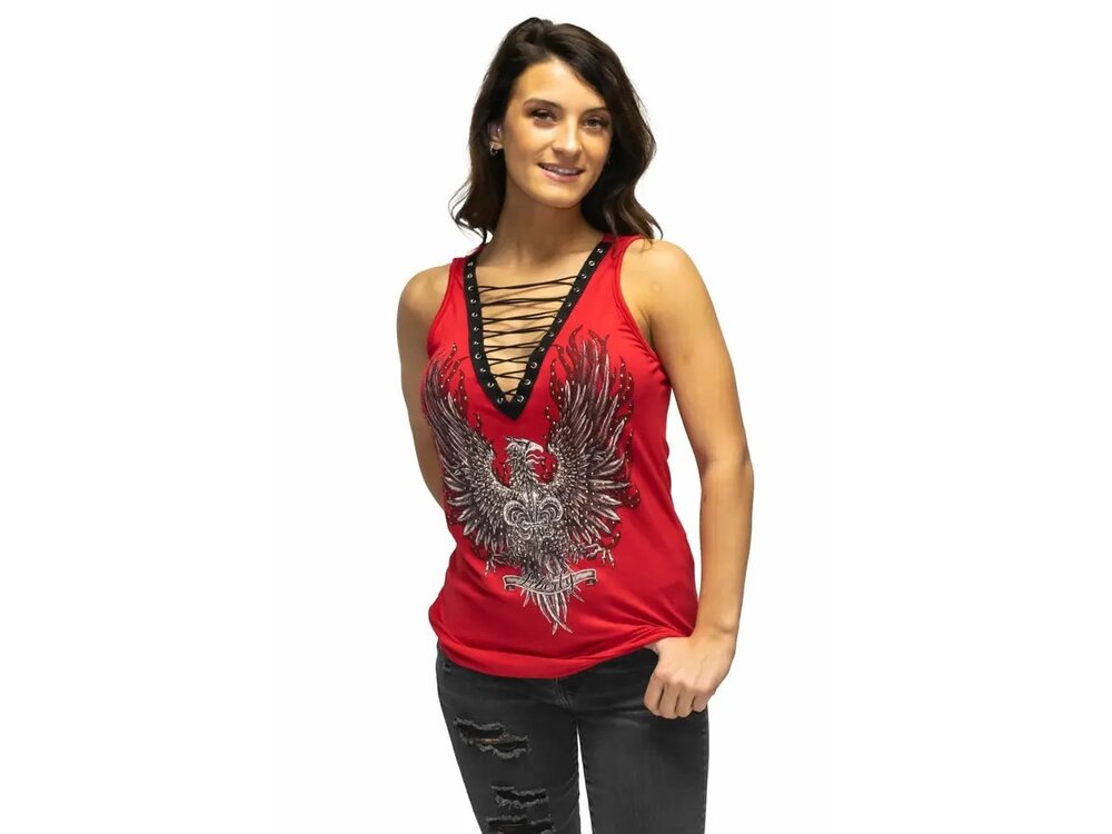 Liberty Wear Eagle Crest Tank- Red - 7571 -