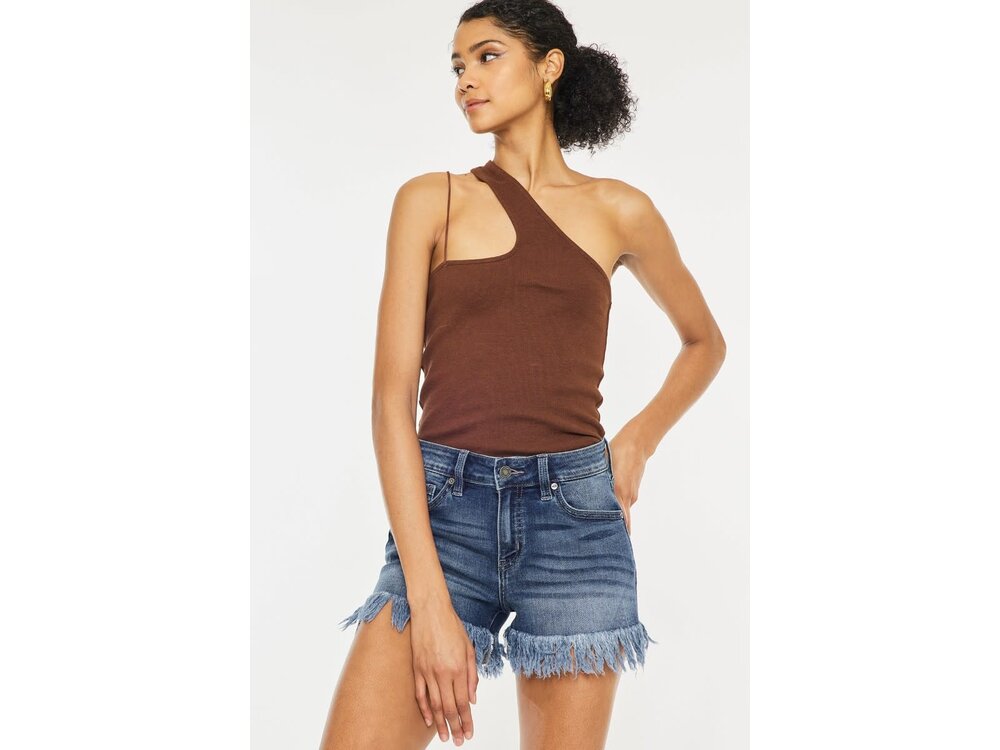 KanCan Mid-Rise Fray Hem- Dark- KC9214QD