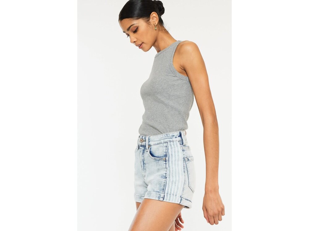 KanCan Light Wash High Rise Short- Side Panel - KC6357L