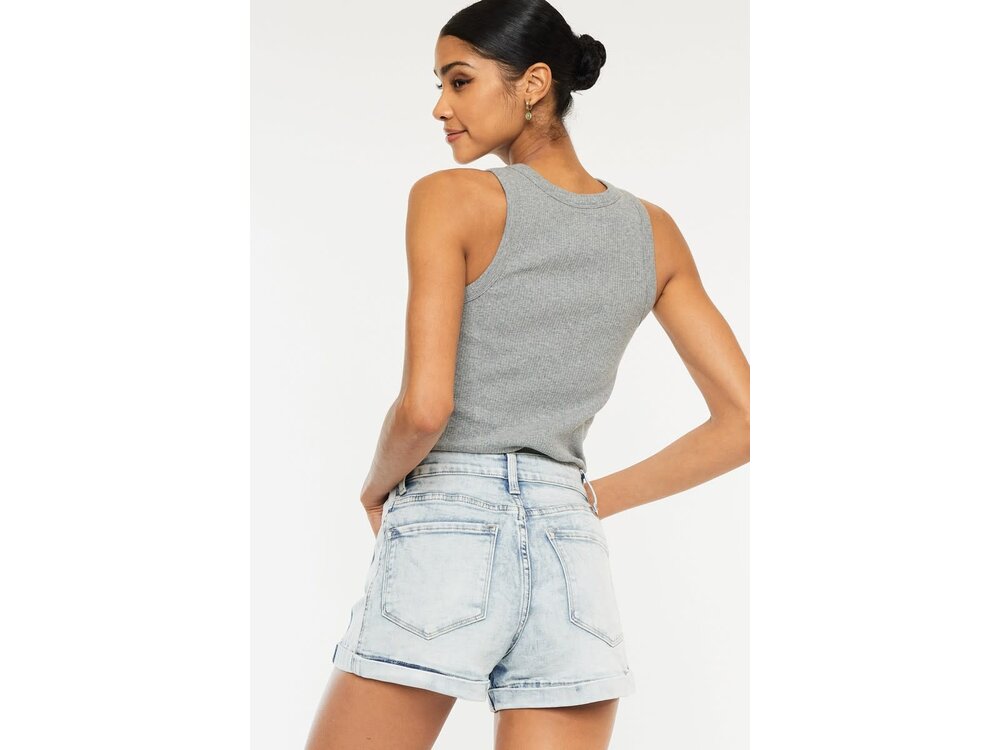 KanCan Light Wash High Rise Short- Side Panel - KC6357L