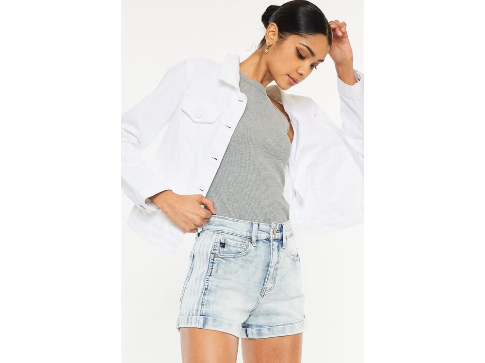 KanCan Light Wash High Rise Short- Side Panel - KC6357L