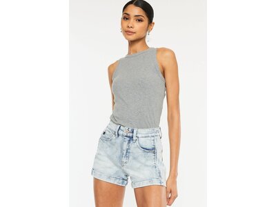KanCan Light Wash High Rise Short- Side Panel - KC6357L