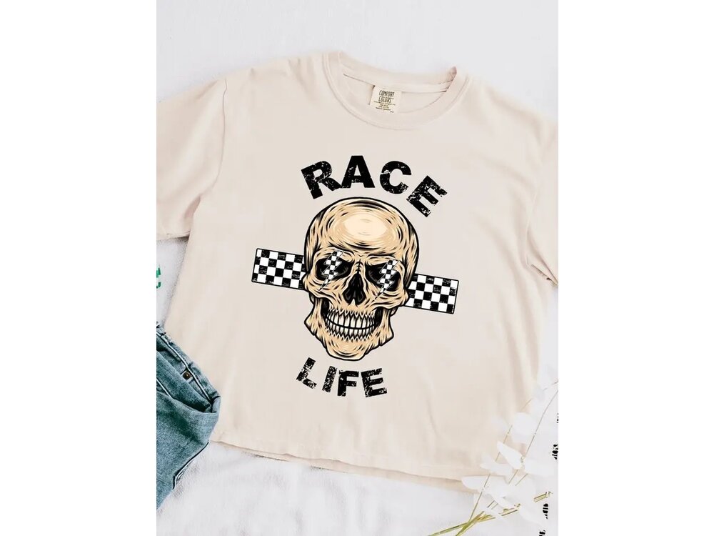 Race Life - Graphic Tee - Ivory -