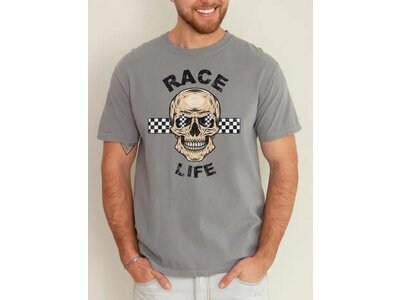 Race Life - Graphic Tee - Grey -