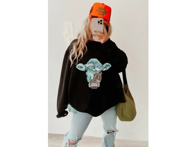 The Branded Blue Roan Sunshine Cow - Crew Sweatshirt- Black -