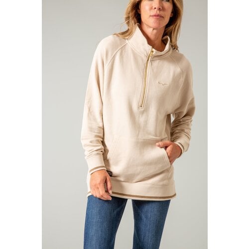 Kimes Ranch Hazer - Quarter Zip Sweatshirt- Off White-