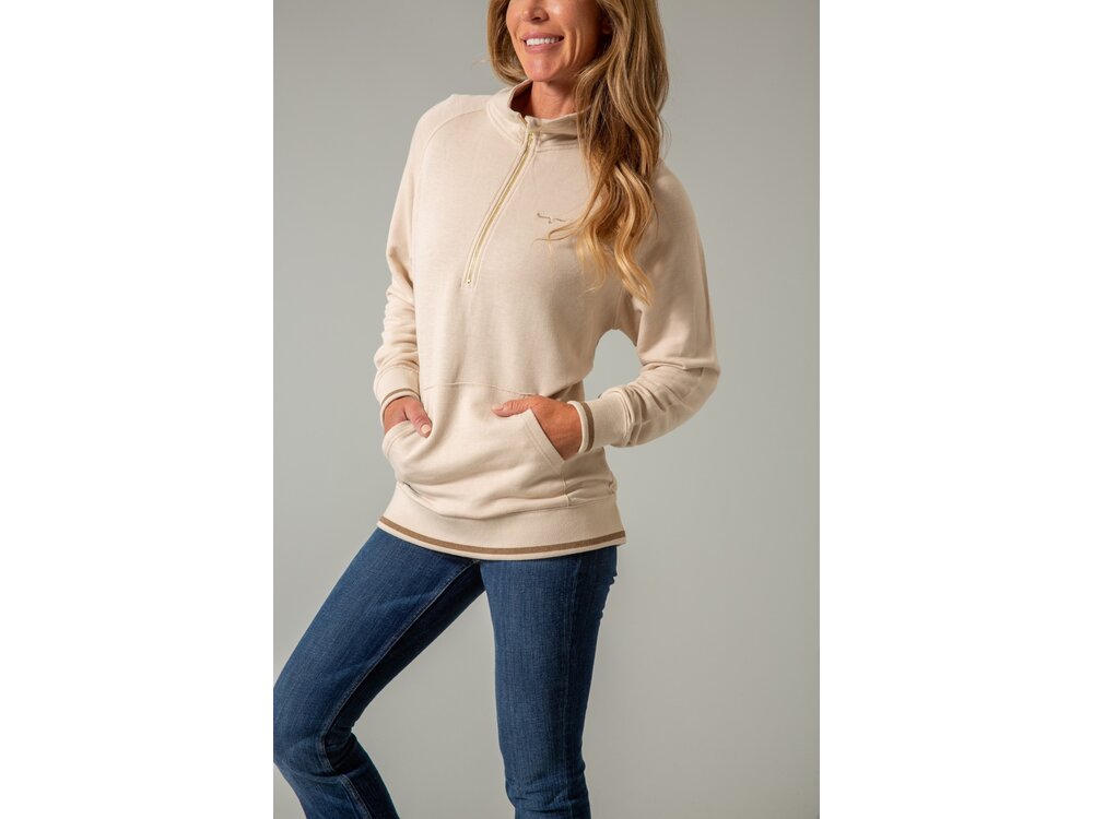 Kimes Ranch Hazer - Quarter Zip Sweatshirt- Off White-