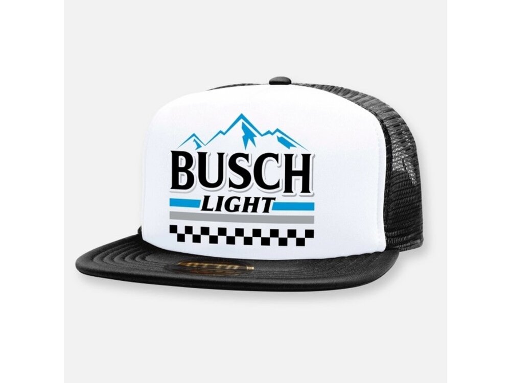 webig Busch Light Racing Hat- Black/White Mountains-