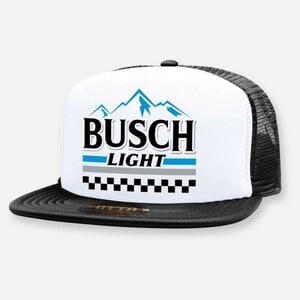webig Busch Light Racing Hat- Black/White Mountains-