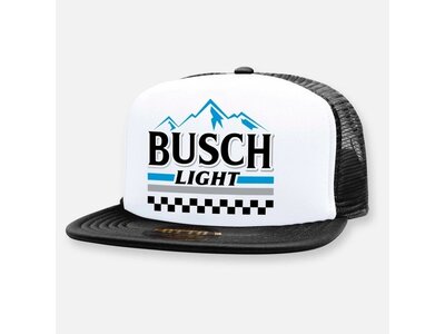 webig Busch Light Racing Hat- Black/White Mountains-