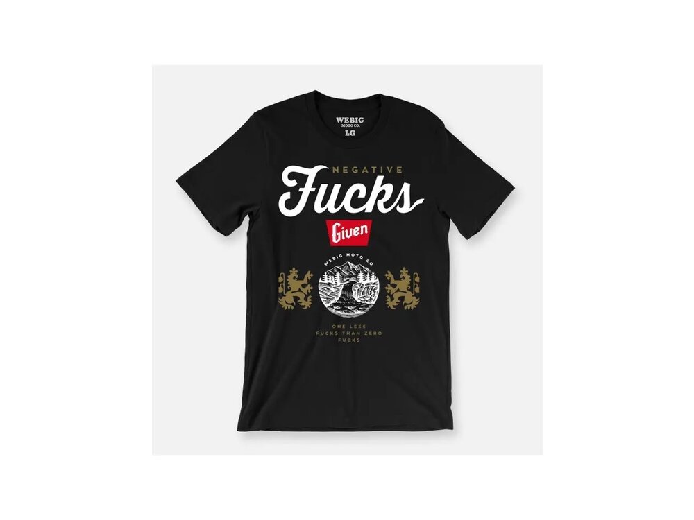 webig Negative Fucks Graphic Tee- Black-