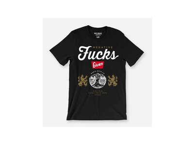 webig Negative Fucks Graphic Tee- Black-