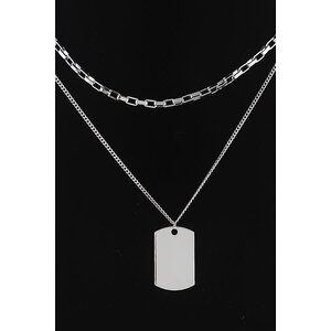 Layered Dog Tag Necklace-