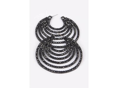 Black Rhinestone Hoop- AME3457