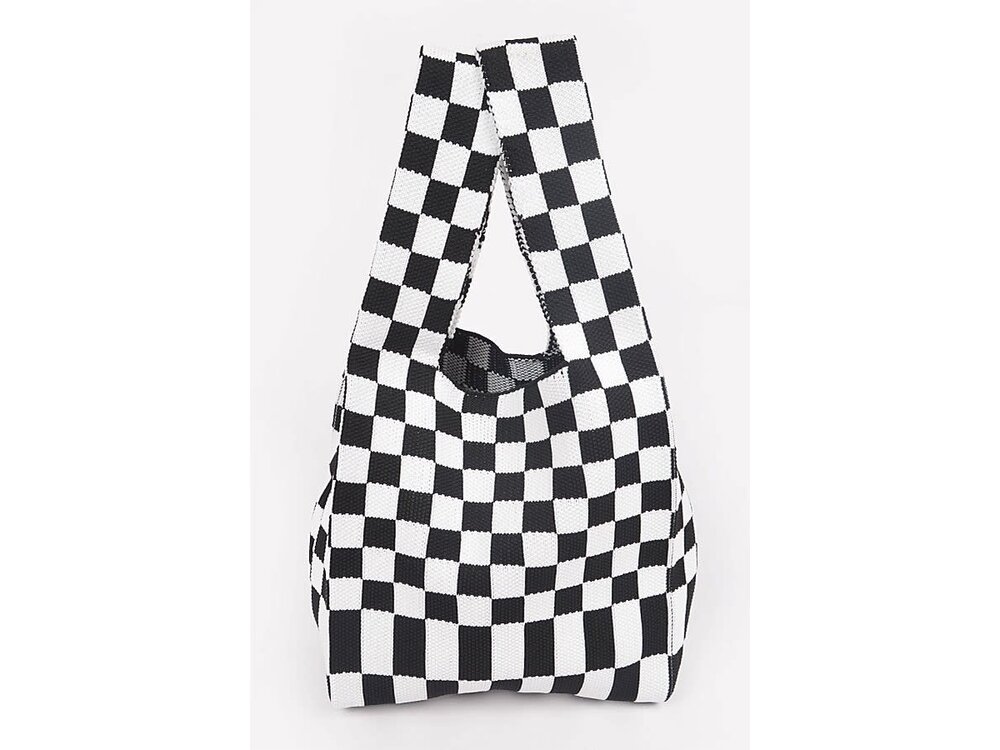 Checkered Stretch Shoulder Bag
