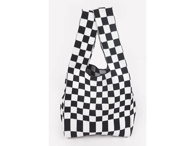 Checkered Stretch Shoulder Bag