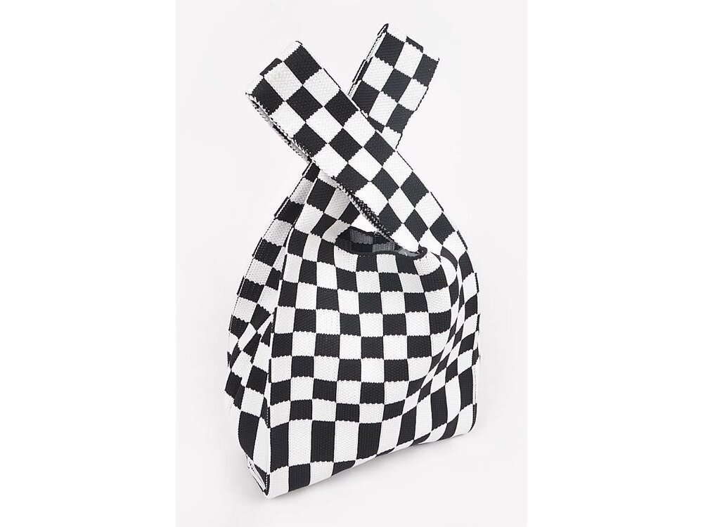 Checkered Stretch Shoulder Bag