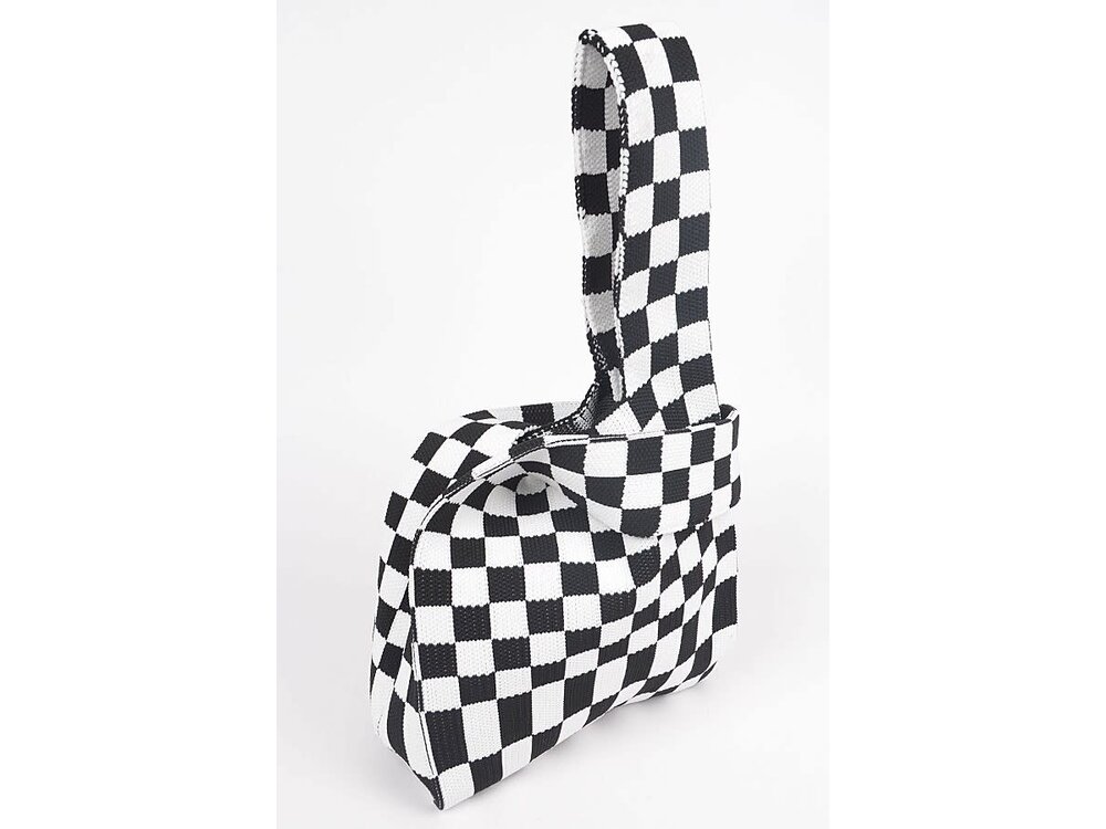 Checkered Stretch Shoulder Bag