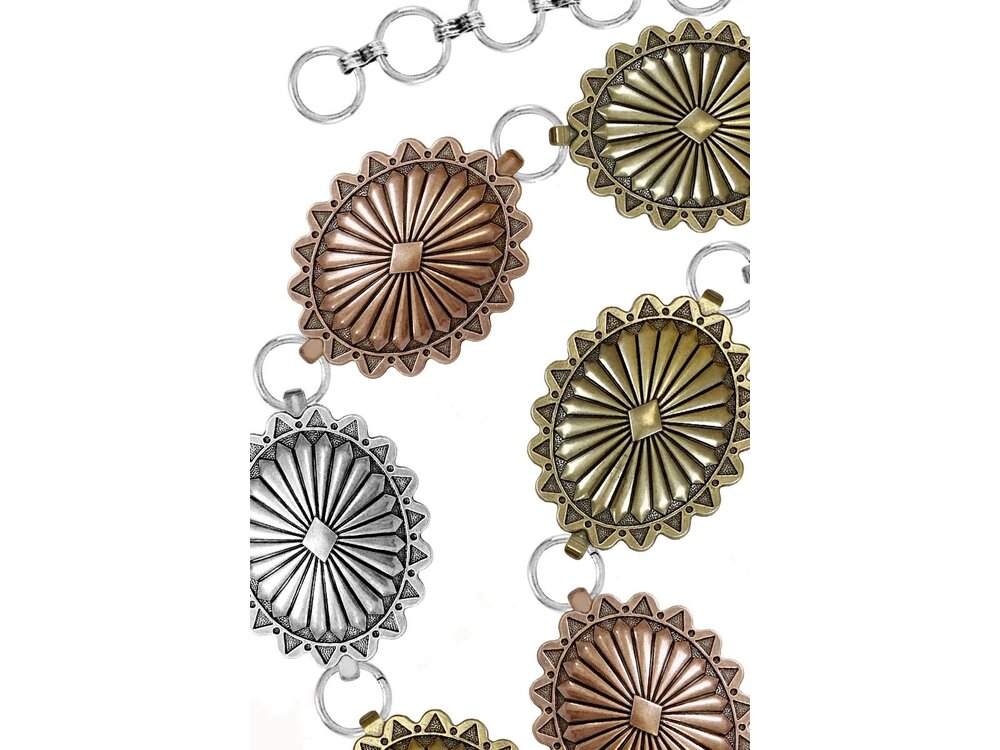 Blandice Jewelry Concho Belt- SX0061- TriTone- L/XL