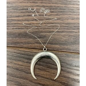 Isac Trading Sterling Silver Crescent Necklace- 733760
