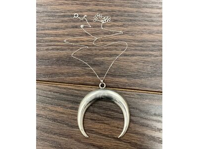 Isac Trading Sterling Silver Crescent Necklace- 733760
