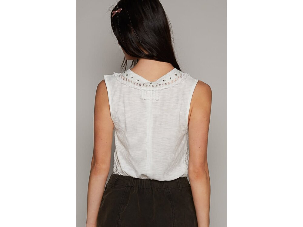 Pol Charlotte Tank - FKT897 - Ivory -