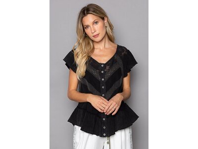 Pol Amelia Top- FWT423- Black