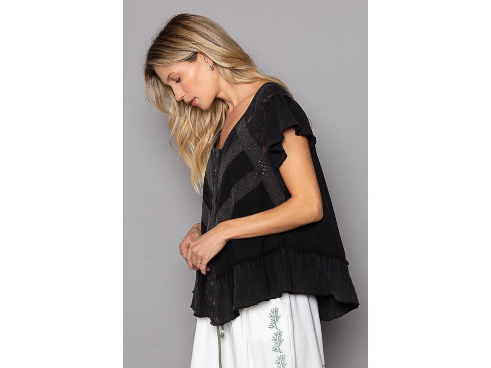 Pol Amelia Top- FWT423- Black