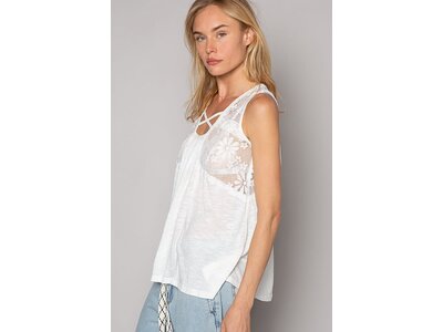Pol Mia Tank- GKT207 - Off- White