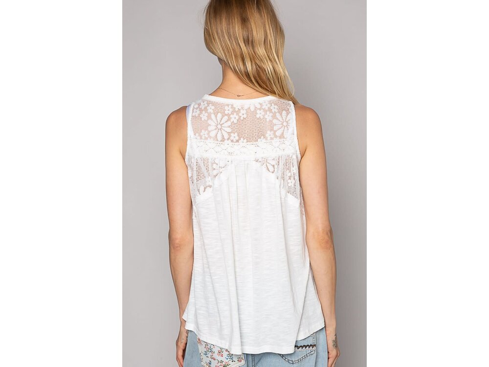 Pol Mia Tank- GKT207 - Off- White
