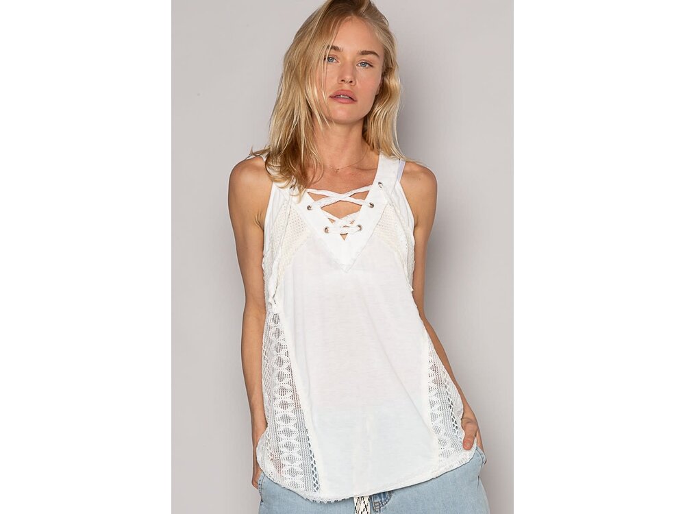 Pol Isabella Tank - GKT226 - Off-White -