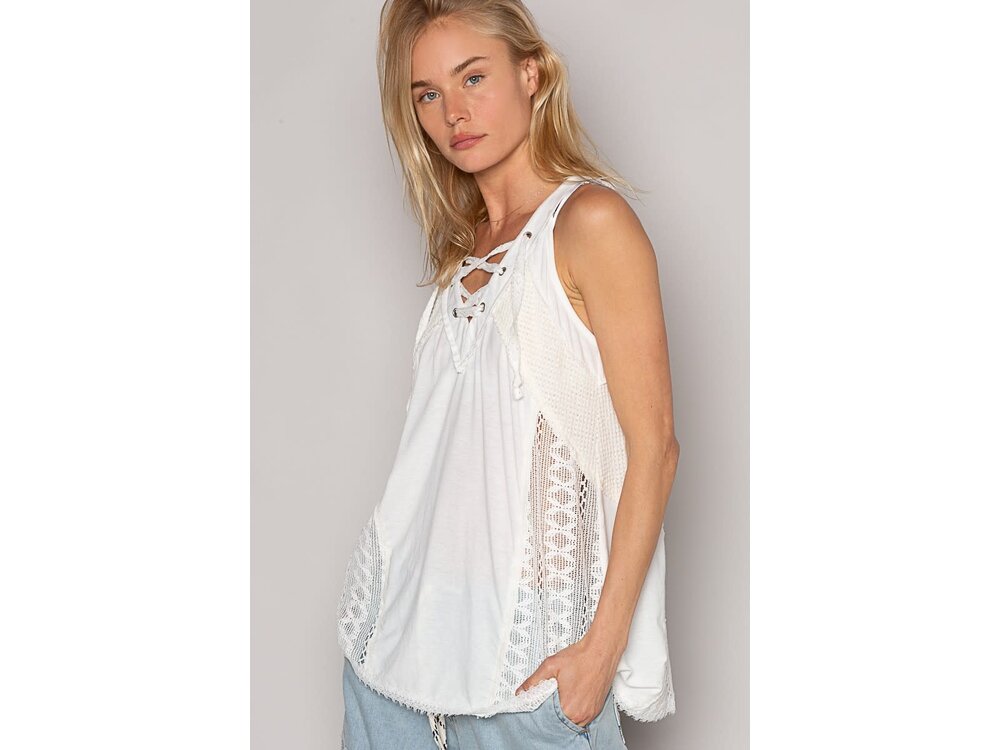 Pol Isabella Tank - GKT226 - Off-White -