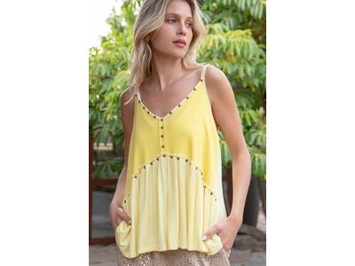Pol Penelope Tank - YKT54 - Baby Yellow