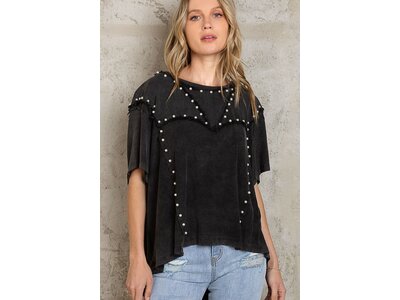 Pol Clothing Rylee Top- FKT876- Black