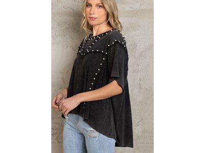 Pol Clothing Rylee Top- FKT876- Black