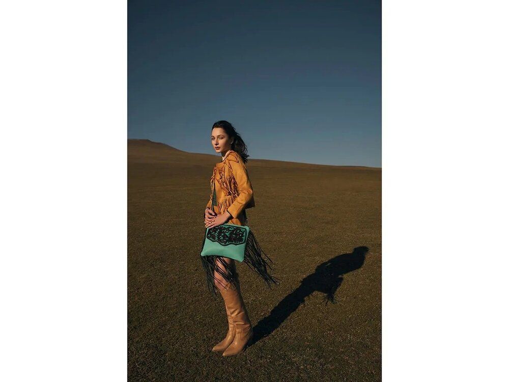 Myra Bags Millstone Fringed Bag- S-9601