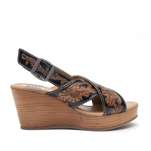 Myra Bags Flower Ridge - Handtooled Wedge-