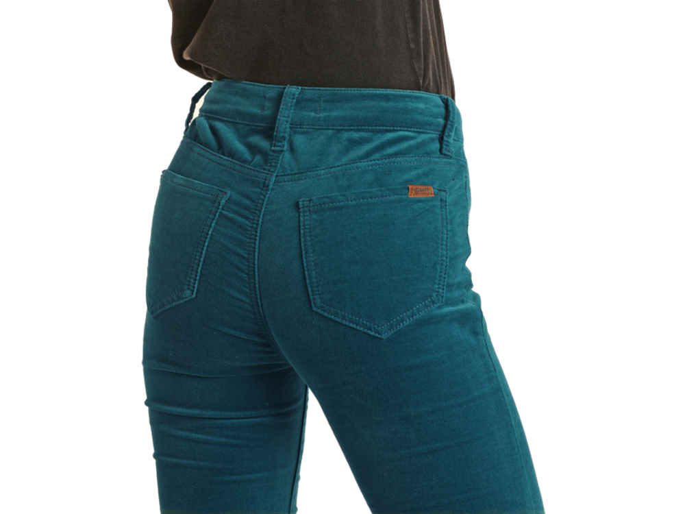 Rock and Roll Denim Corduroy Pants- Teal- BW6PD02240
