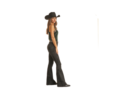 Rock and Roll Denim Black Patched Flare- RRWD6HRZQD