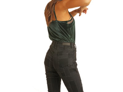 Rock and Roll Denim Black Patched Flare- RRWD6HRZQD