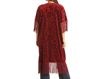 Rock and Roll Denim Velvet Embossed Duster- BW27T02955